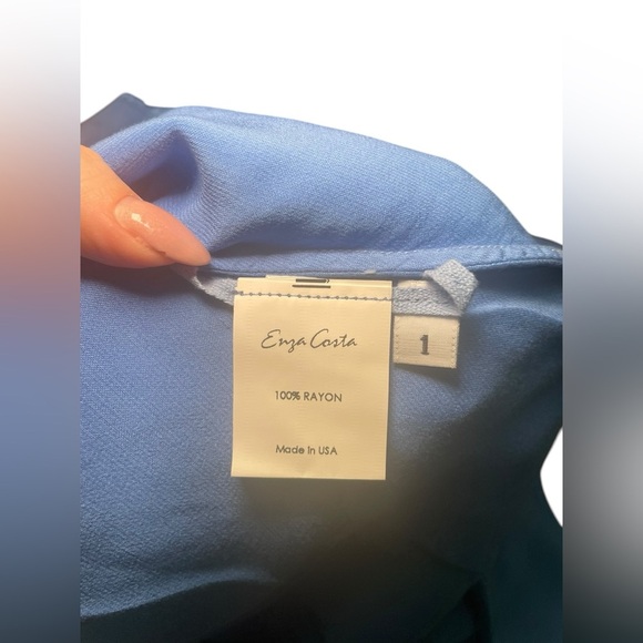 Enza Costa New Pool Blue Bias Cut Tank Slip Dress Size 1/ Small - Picture 6 of 7